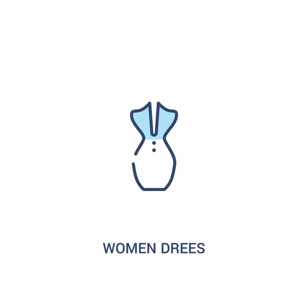 Las mujeres drees concepto 2 icono de color. elemento de línea simple illustra — Vector de stock