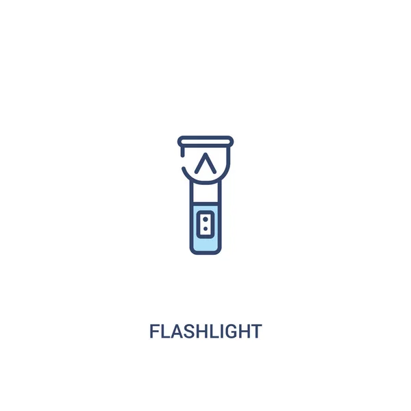 Lampe de poche concept 2 icône de couleur. simple illustration d'élément de ligne — Image vectorielle