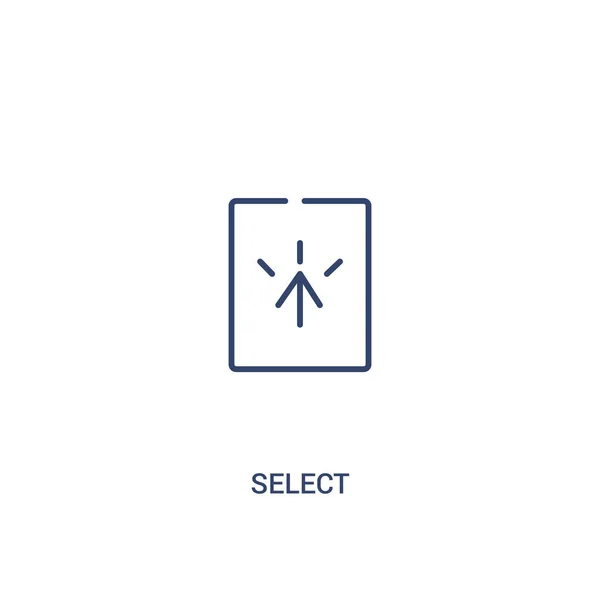 Selecteer concept 2 gekleurd pictogram. eenvoudige illustratie van het lijn element. — Stockvector