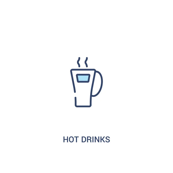 Sıcak içecekler kavramı 2 renkli simgesi. basit satır öğesi illustrat — Stok Vektör