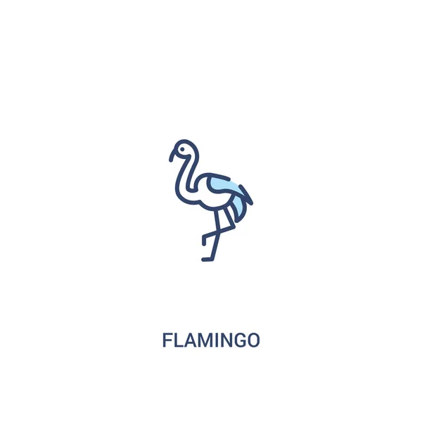 Flamingo concept 2 colored icon. simple line element illustratio — Stock Vector