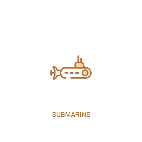 Concepto submarino 2 icono de color. elemento de línea simple illustrati — Vector de stock