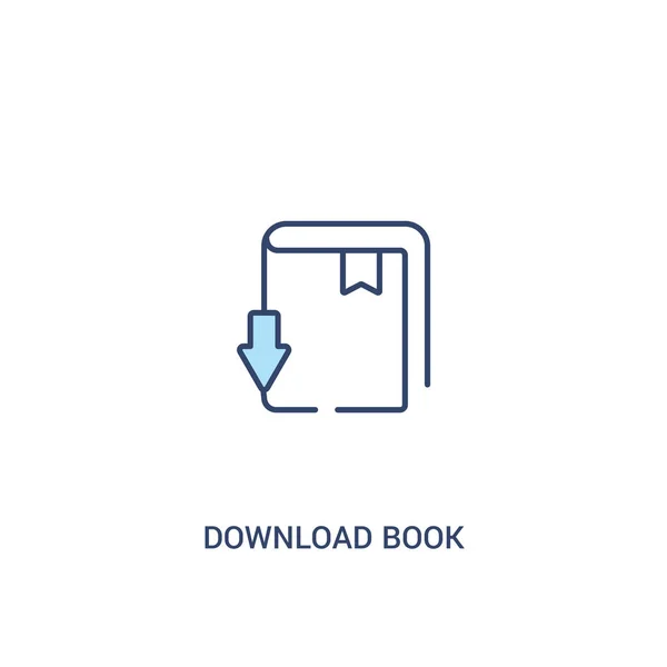 Buch Konzept 2 farbiges Symbol herunterladen. einfaches Linienelement Unlust — Stockvektor