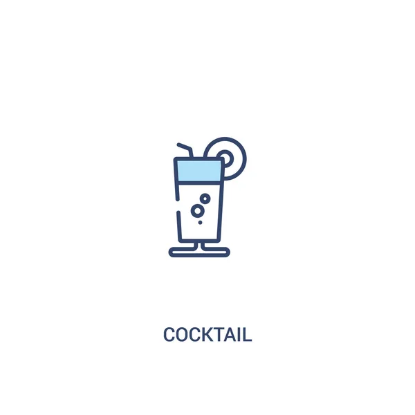Cocktailkonzept 2 farbiges Symbol. einfaches Linienelement illustratio — Stockvektor