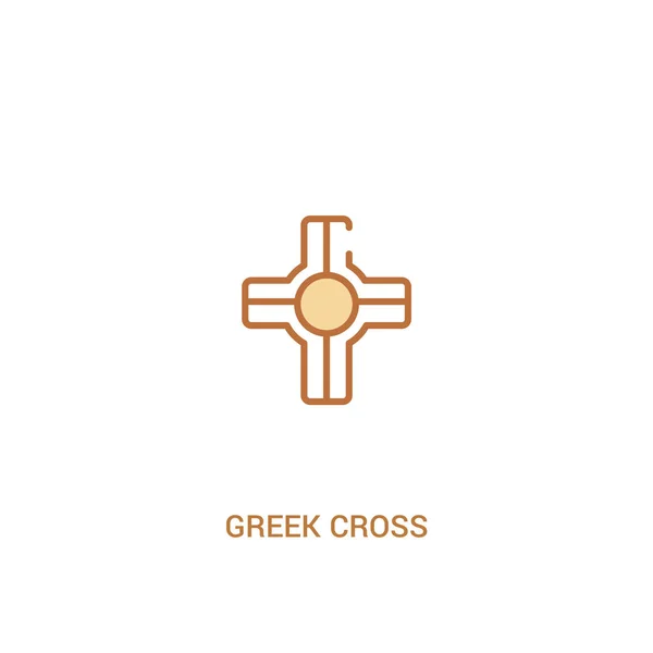 Griechisches Kreuz Konzept 2 farbiges Symbol. einfaches Linienelement illustriert — Stockvektor