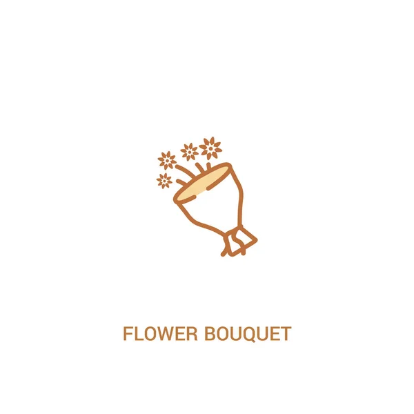 Λουλούδι ανθοδέσμη έννοια 2 έγχρωμο εικονίδιο. απλό στοιχείο γραμμής — Διανυσματικό Αρχείο