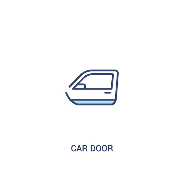 Concept de porte de voiture 2 icône de couleur. illustration d'élément de ligne simple — Image vectorielle