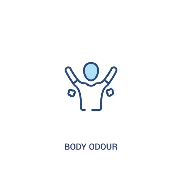 Corpo odore concetto 2 icona colorata. elemento di linea semplice illustrat — Vettoriale Stock