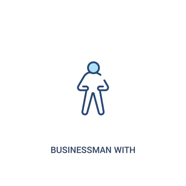 Hombre de negocios con el concepto de corbata 2 icono de color. elemento de línea simple — Vector de stock