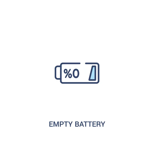 Concept de batterie vide 2 icône de couleur. élément de ligne simple illust — Image vectorielle