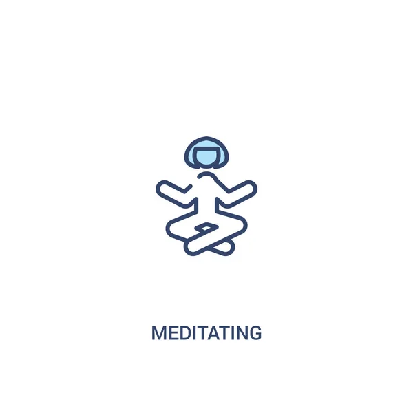 Meditationskonzept 2 farbiges Symbol. einfaches Linienelement veranschaulichen — Stockvektor