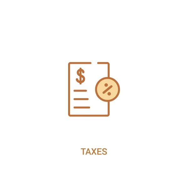 Conceito de impostos 2 ícone colorido. ilustração de elemento de linha simples . — Vetor de Stock