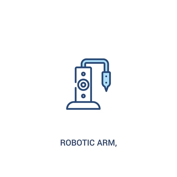 ロボットアーム、コンセプト2色のアイコン。単純な線要素のイラスト — ストックベクタ