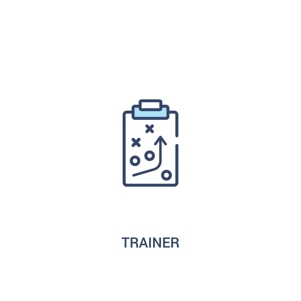 Trainer Concept 2 färgad ikon. enkel illustration av linjeelement — Stock vektor