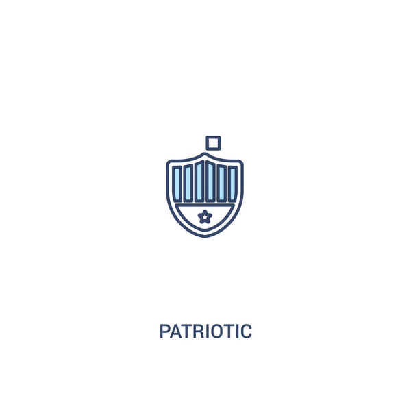Patriottische concept 2 gekleurd pictogram. eenvoudig lijn element illustrati — Stockvector