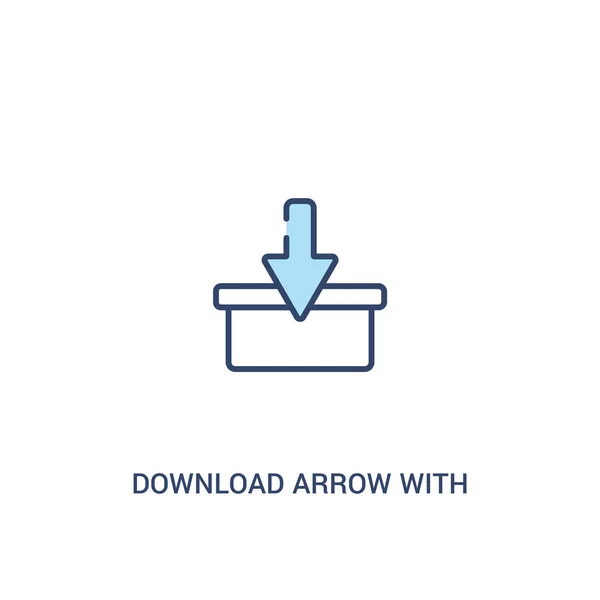 Download arrow with bar concept 2 colored icon. simple line elem — Stock Vector