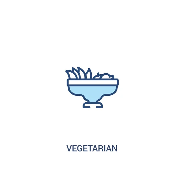 Conceito vegetariano 2 ícone colorido. elemento de linha simples ilustrat — Vetor de Stock