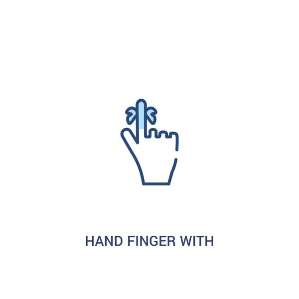 Bir şerit kavramı 2 renkli simgesi ile el parmağı. basit çizgi el — Stok Vektör