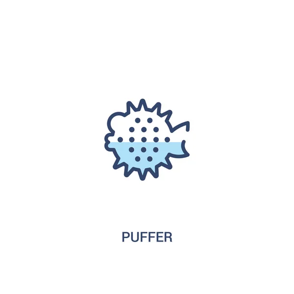 Puffer conceito 2 ícone colorido. ilustração de elemento de linha simples . — Vetor de Stock