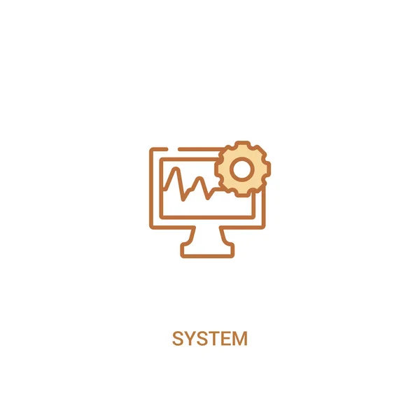 System Concept 2 färgad ikon. enkel illustration av linjeelement. — Stock vektor