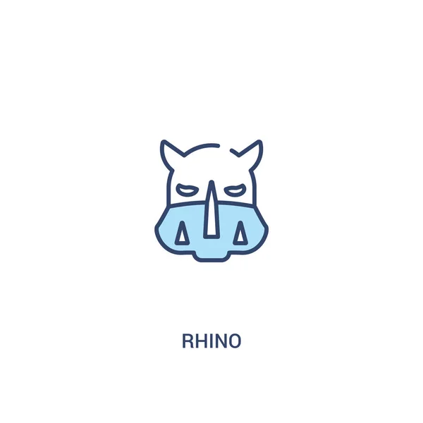 Rhino koncepció 2 színes ikon. egyszerű vonalelem-illusztráció. — Stock Vector