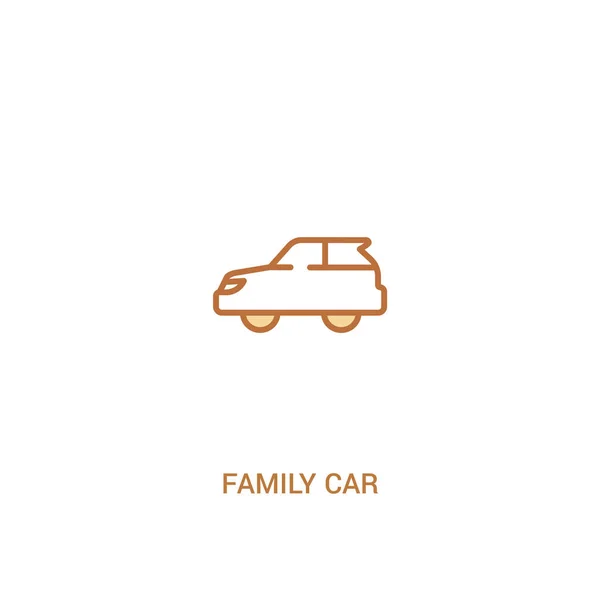Familie auto concept 2 gekleurd icoon. eenvoudig lijn element illustrat — Stockvector