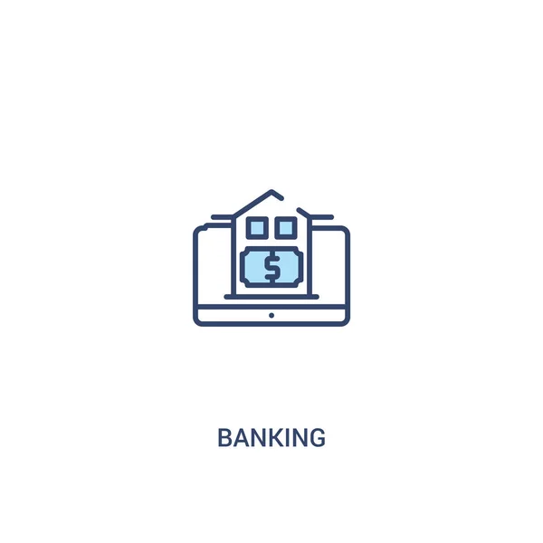 银行概念 2 彩色图标。简单线元素图 — 图库矢量图片