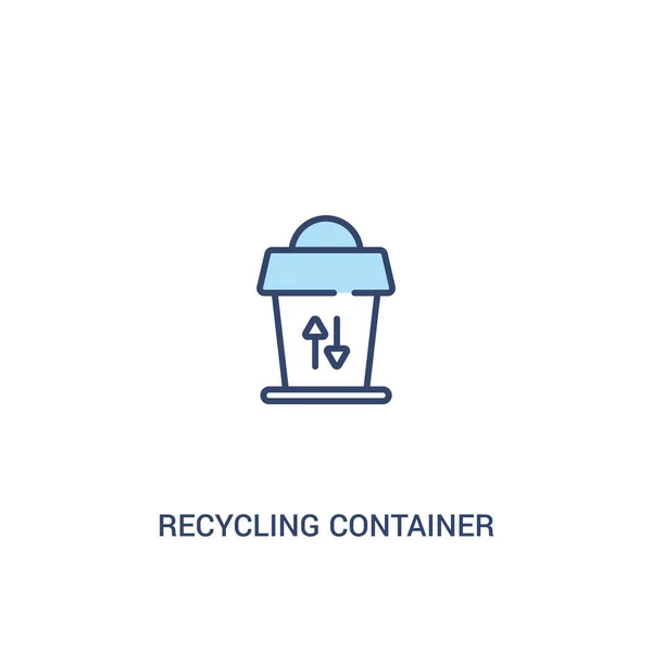 Concepto de contenedor de reciclaje 2 icono de color. elemento de línea simple — Vector de stock