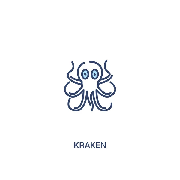 Kraken concept 2 colored icon. simple line element illustration. — Stock Vector