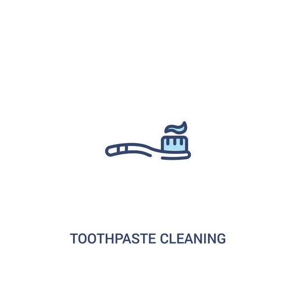 Οδοντόκρεμα ιδέα καθαρισμού 2 έγχρωμο εικονίδιο. απλό στοιχείο γραμμής — Διανυσματικό Αρχείο