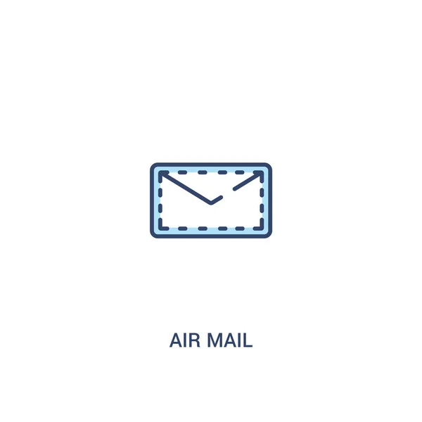 Concept de courrier aérien 2 icône de couleur. illustration d'élément de ligne simple — Image vectorielle