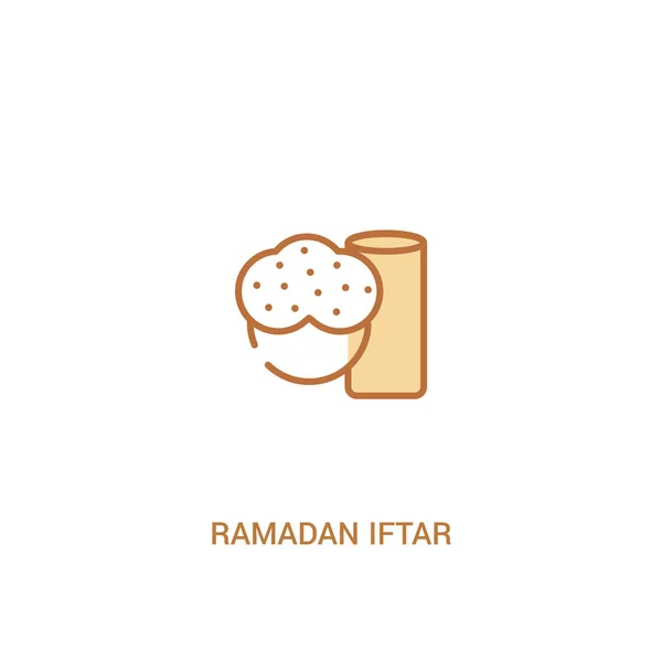 Concepto de ramadán iftar 2 icono de color. línea simple elemento illust — Vector de stock