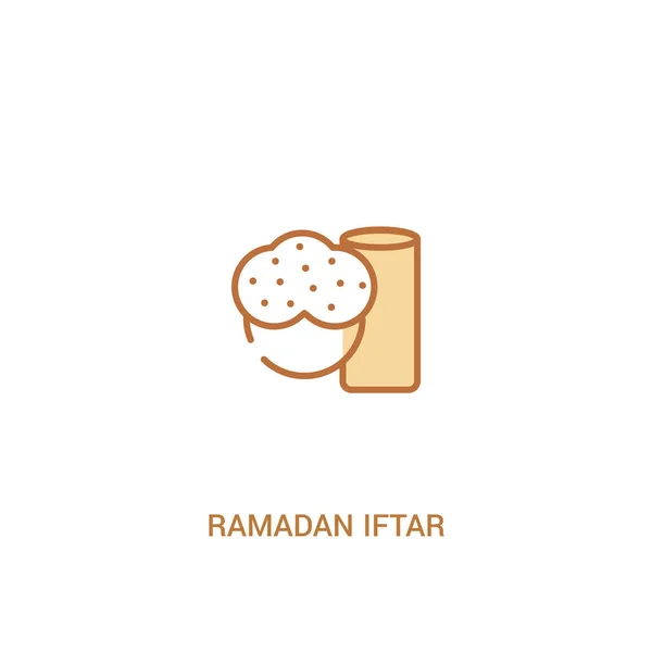 Ramadan iftar concept 2 colored icon. simple line element illust — Stock Vector