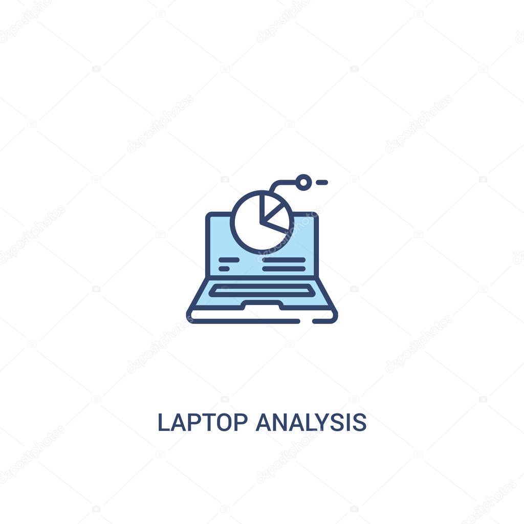 laptop analysis concept 2 colored icon. simple line element illu