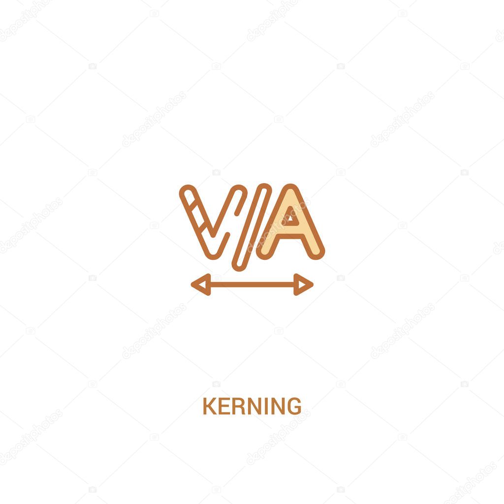kerning concept 2 colored icon. simple line element illustration