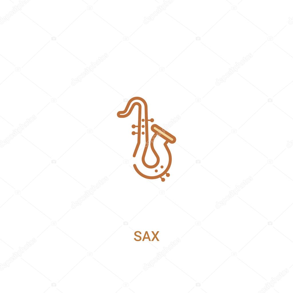 sax concept 2 colored icon. simple line element illustration. ou
