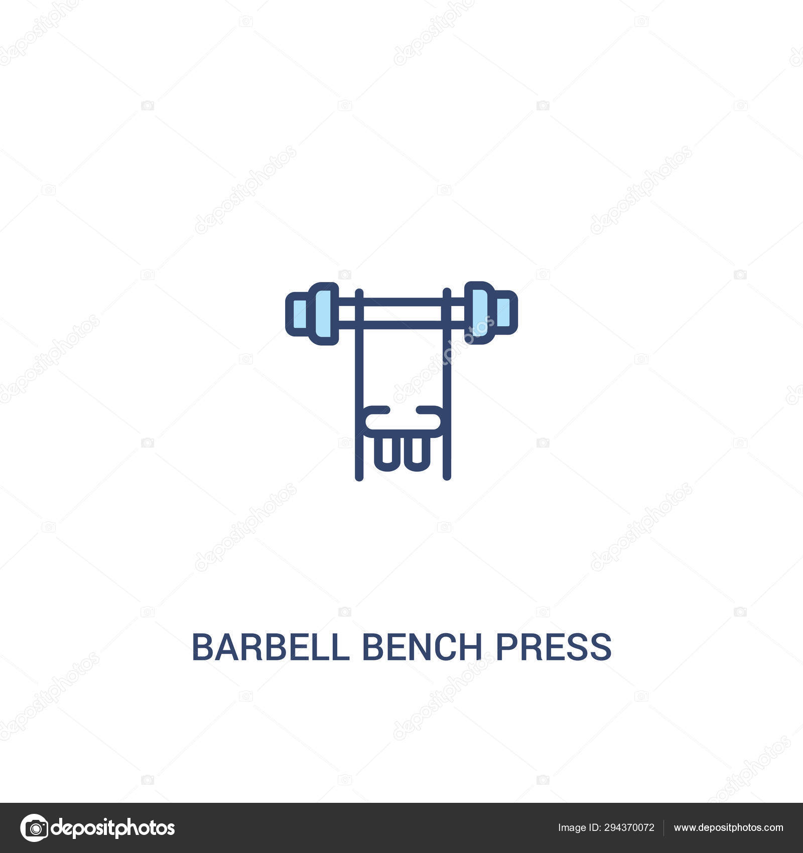 Barbell Bench Press Concept 2 Colored Icon Simple Line Element