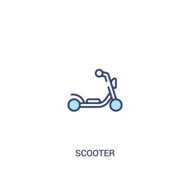 scooter kavramı 2 renkli simge. basit çizgi elemanı illüstrasyon