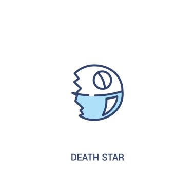 death star kavramı 2 renkli simge. basit satır öğesi illustrat