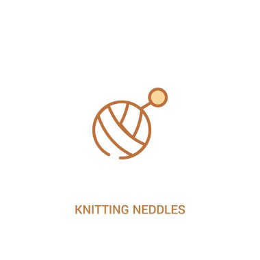örgü neddles kavramı 2 renkli simge. basit çizgi elemanı hasta