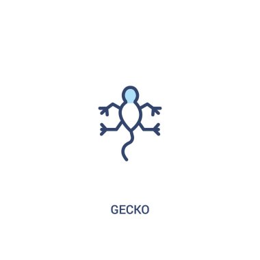 gecko kavramı 2 renkli simge. basit çizgi elemanı illüstrasyon. 