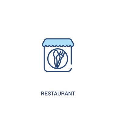 restoran kavramı 2 renkli simgesi. basit satır öğesi illustrat