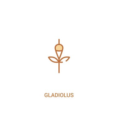 gladiolus kavramı 2 renkli simge. basit satır elemanı illustrati