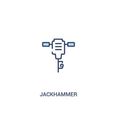 jackhammer kavramı 2 renkli simge. basit satır öğesi illustrat