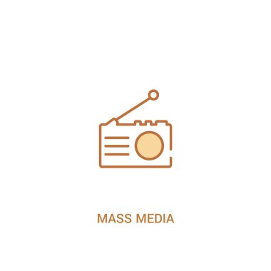 mass media concept 2 colored icon. simple line element illustrat clipart