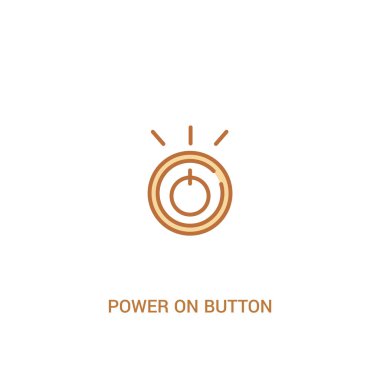 düğme kavramı 2 renkli simgesi üzerinde güç. basit çizgi elemanı illu