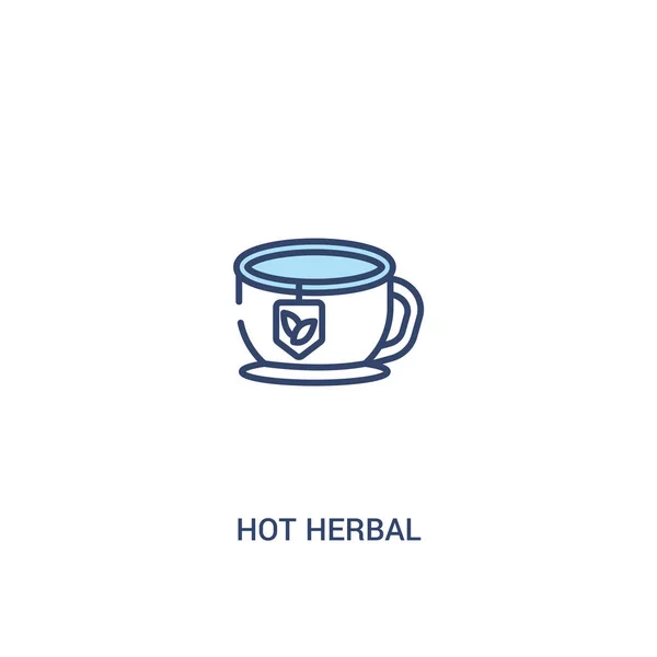 Hot herbal concept 2 colored icon. simple line element illustrat — Stock Vector