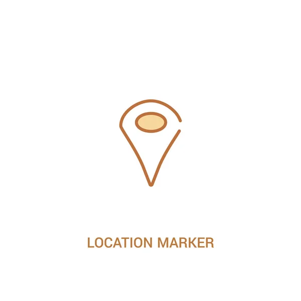 Conceito de marcador de localização 2 ícone colorido. elemento de linha simples illu — Vetor de Stock