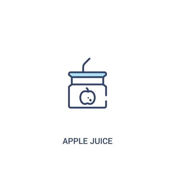 Conceito de suco de maçã 2 ícone colorido. elemento de linha simples illustra — Vetor de Stock