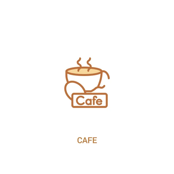 Café-Konzept 2 farbiges Symbol. einfache Linienelemente-Illustration. o — Stockvektor